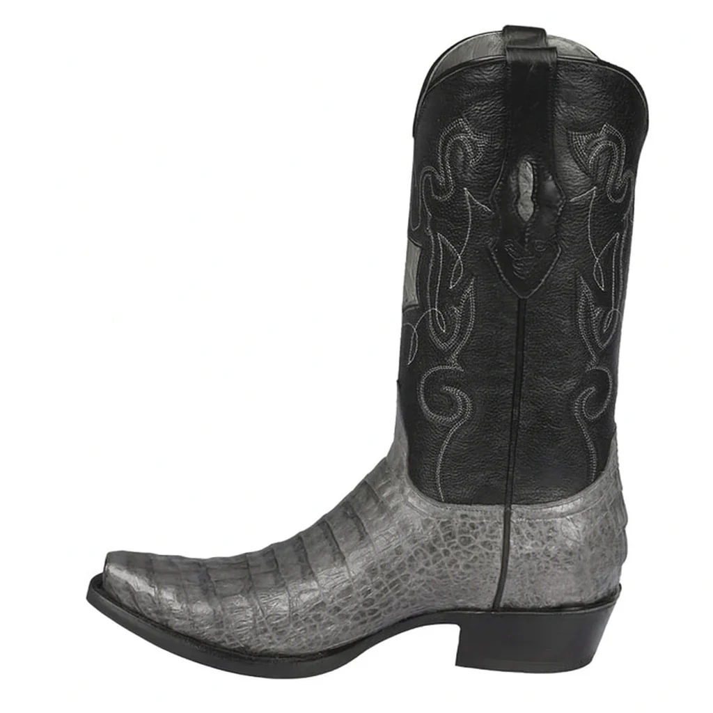 Los Altos Boots - Mens Dress Cowboy Boot - Low Priced Grey Caiman Cowboy Boots - in Grey - Image 3