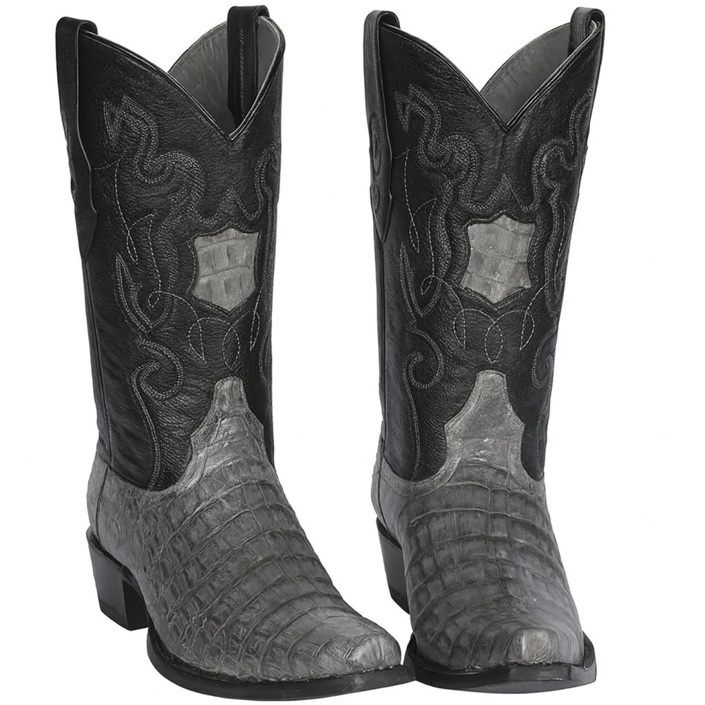 Los Altos Boots - Mens Dress Cowboy Boot - Low Priced Grey Caiman Cowboy Boots - in Grey - Image 7