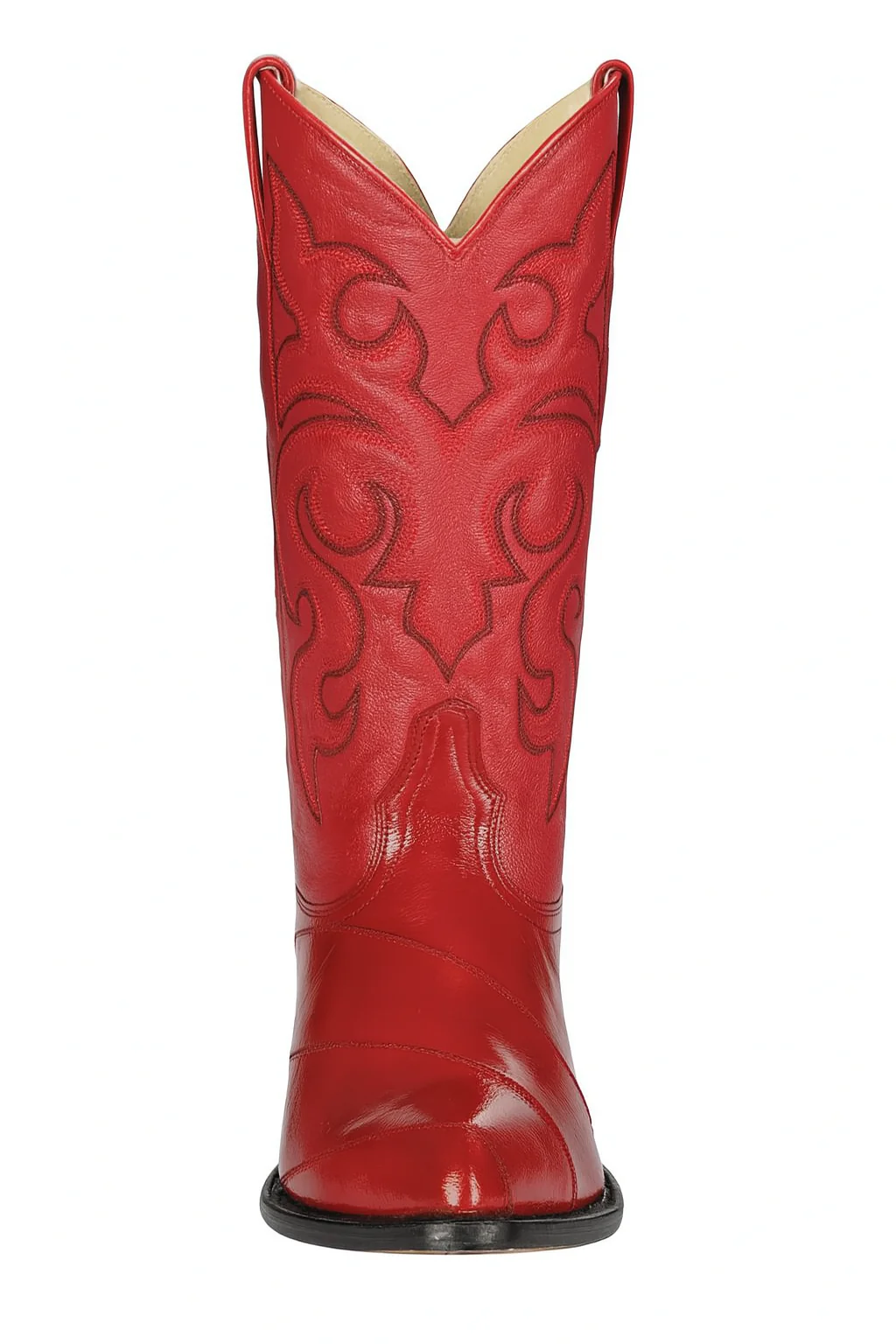 J Toe Cowboy Boots - J Toe Western Boots - Los Altos Boots - Mens Dress Cowboy Boot - Low Priced Mens Red Eel Cowboy Boots J-Toe- in Red