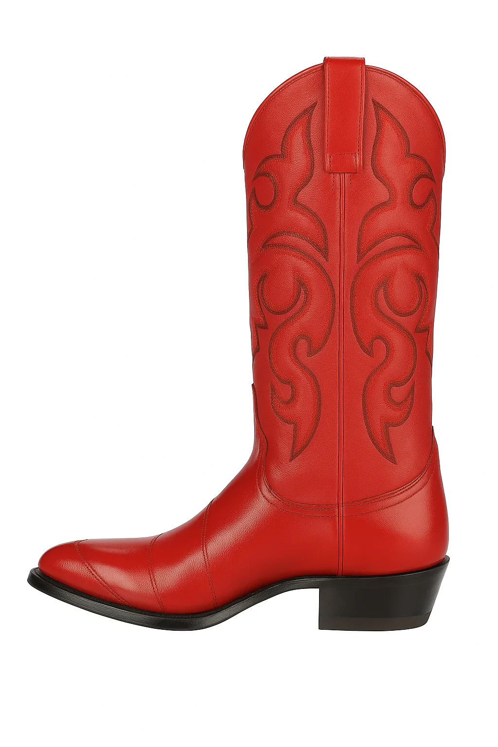 J Toe Cowboy Boots - J Toe Western Boots - Los Altos Boots - Mens Dress Cowboy Boot - Low Priced Mens Red Eel Cowboy Boots J-Toe- in Red - Image 4