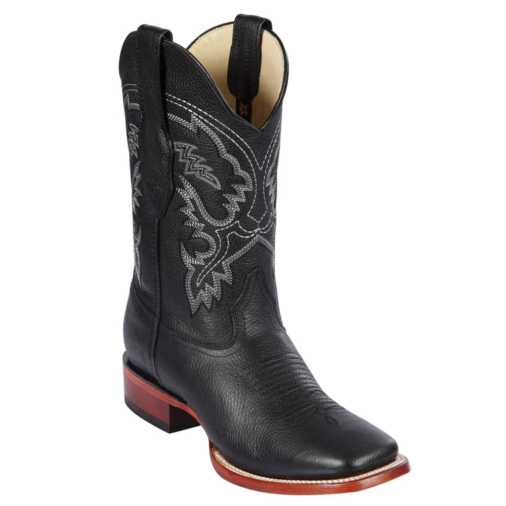 Los Altos Boots - Mens Dress Cowboy Boot - Low Priced Men's Square Toe Cowboy Boots- in Honey - Image 4