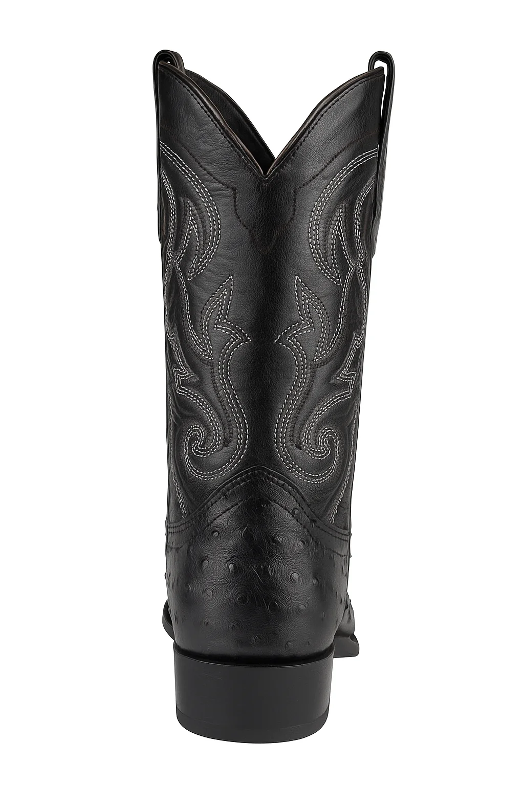 Los Altos Boots Ostrich Black Pointed Toe Cowboy Boots - Botas De Avestruz - Image 3