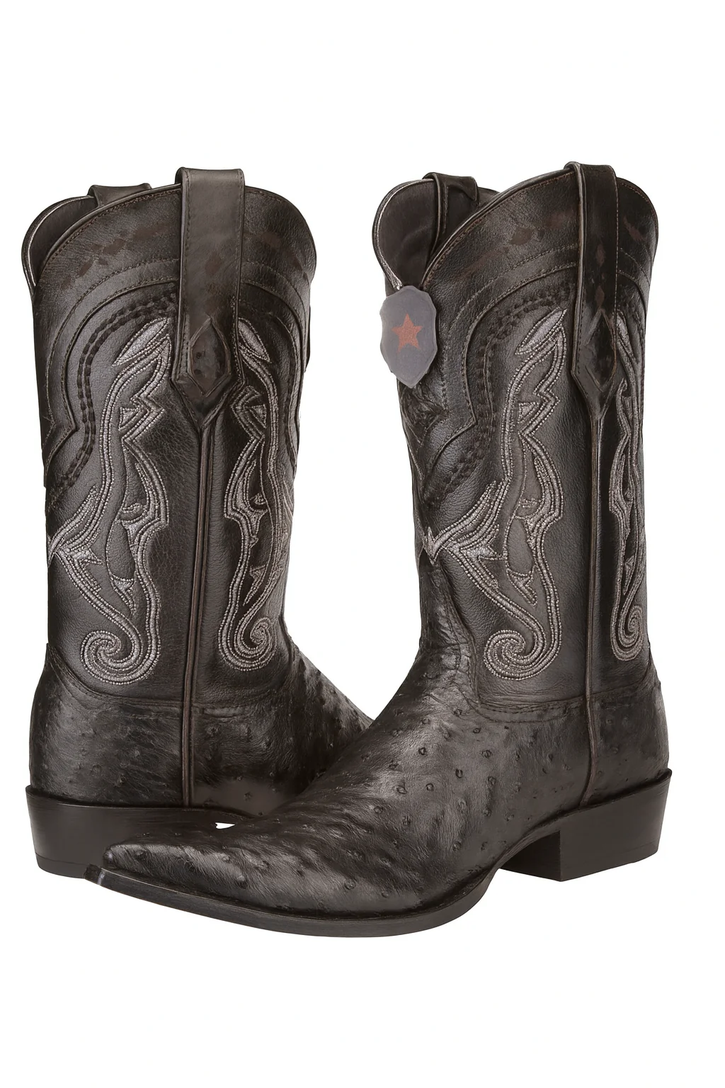 Los Altos Boots Ostrich Black Pointed Toe Cowboy Boots - Botas De Avestruz - Image 6