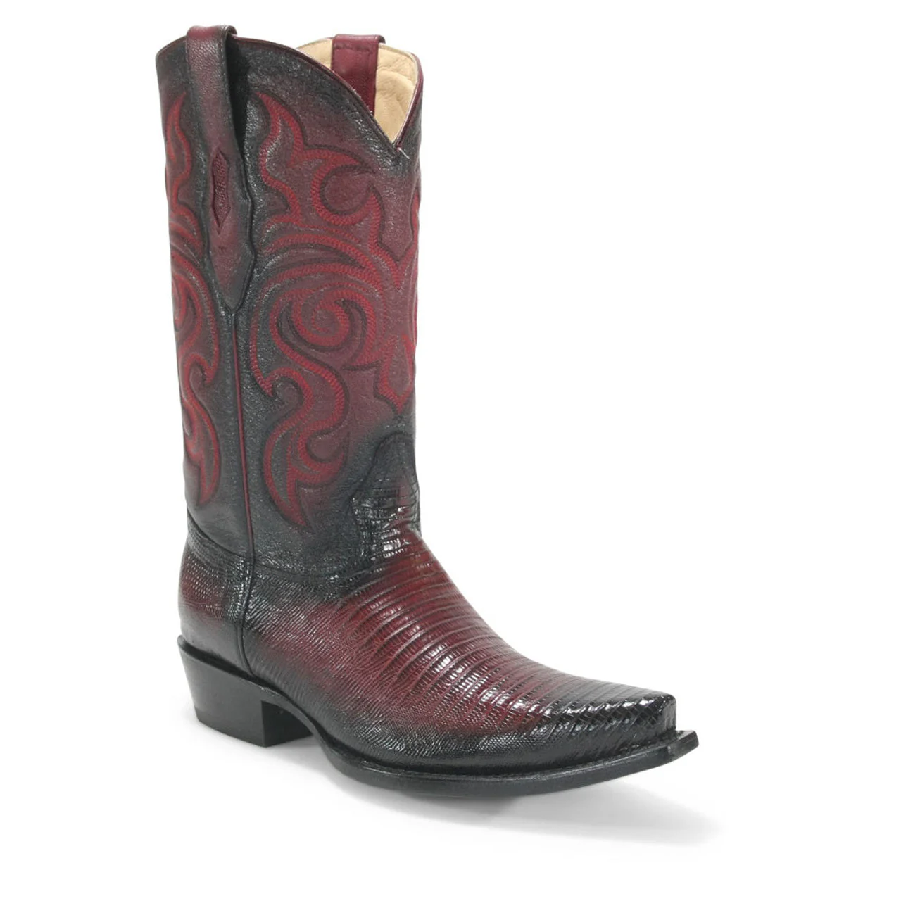 Los Altos Burgundy Teju Lizard Snip Toe Boots – Alligator Warehouse