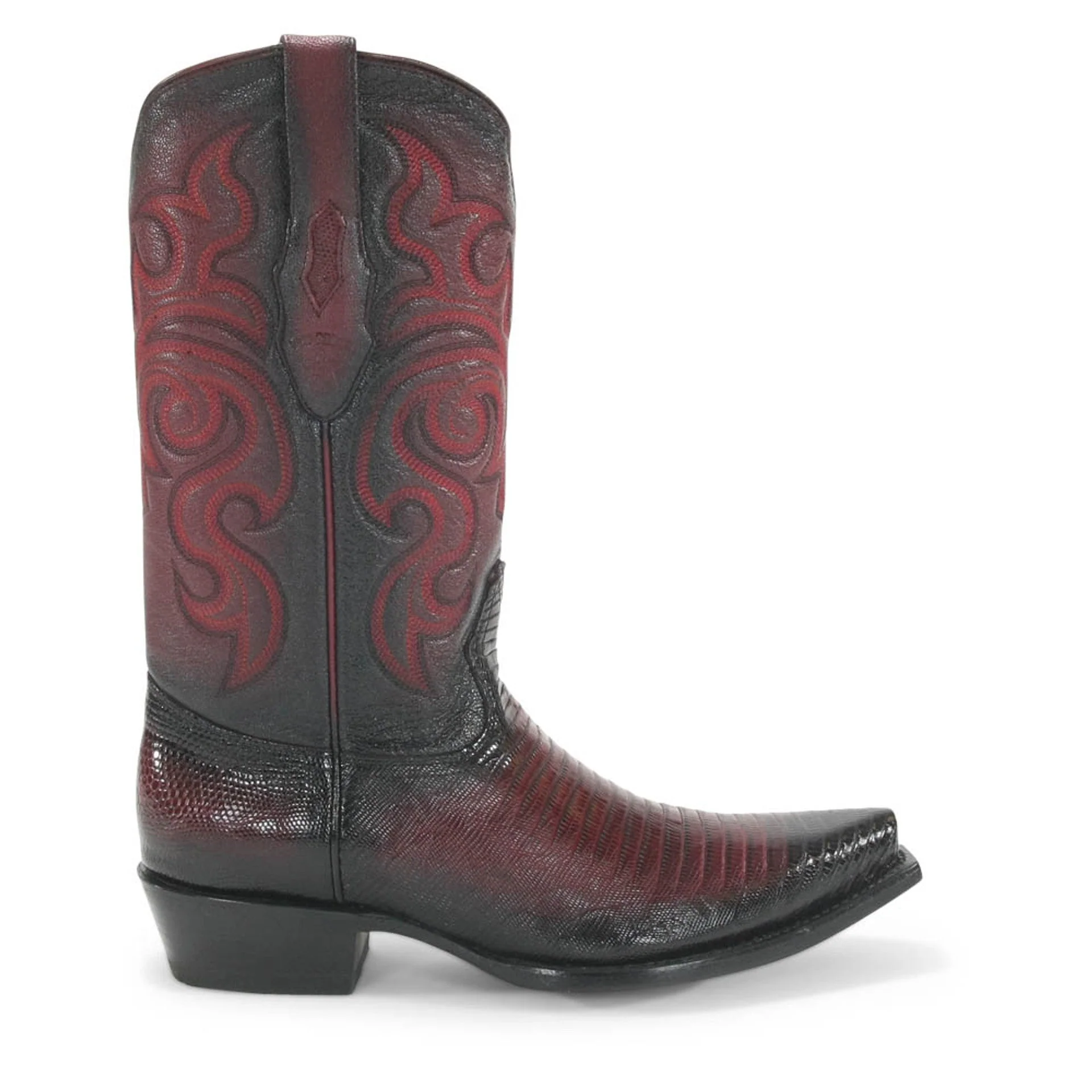 Los Altos Burgundy Teju Lizard Snip Toe Boots – Alligator Warehouse - Image 3
