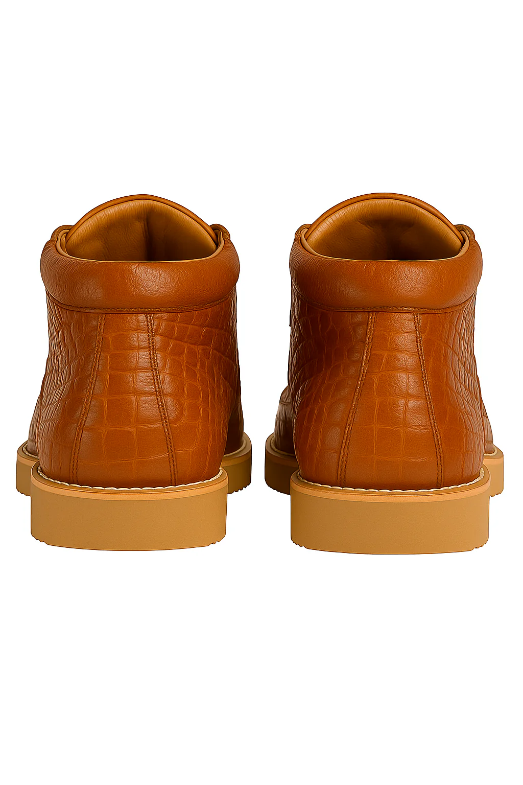 Los Altos Casual Cognac Full Caiman Skin Sneakers - Image 5