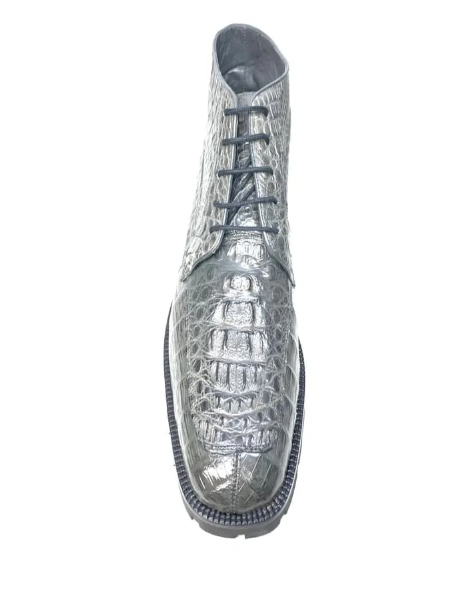 Los Altos Gray Horn-back Crocodile Ankle Boots – Alligator Warehouse - Image 3