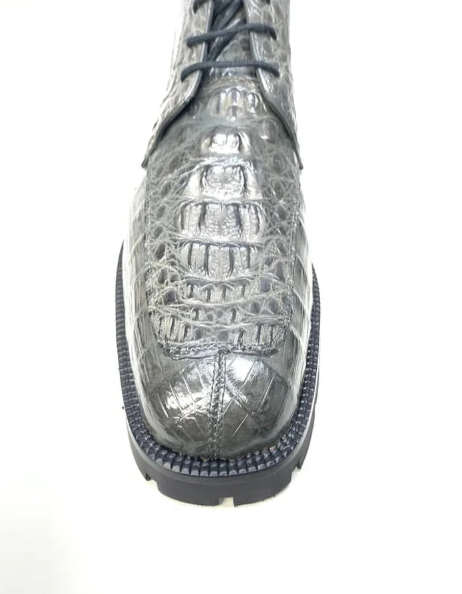 Los Altos Gray Horn-back Crocodile Ankle Boots – Alligator Warehouse - Image 5