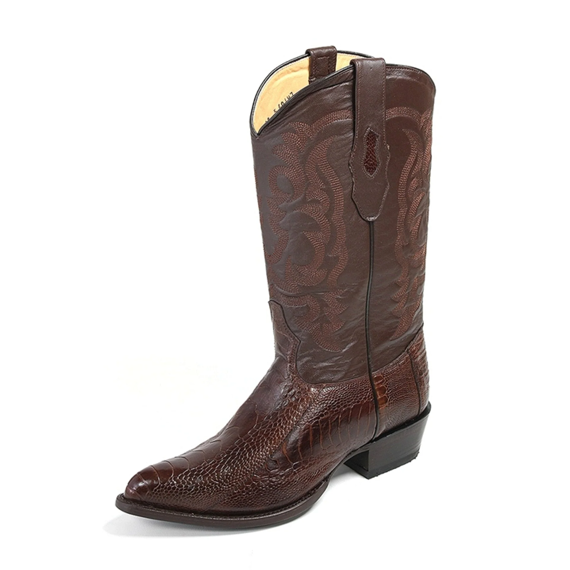 Los Altos Men’s Brown Ostrich Leg Boots by Alligator Warehouse - Image 2