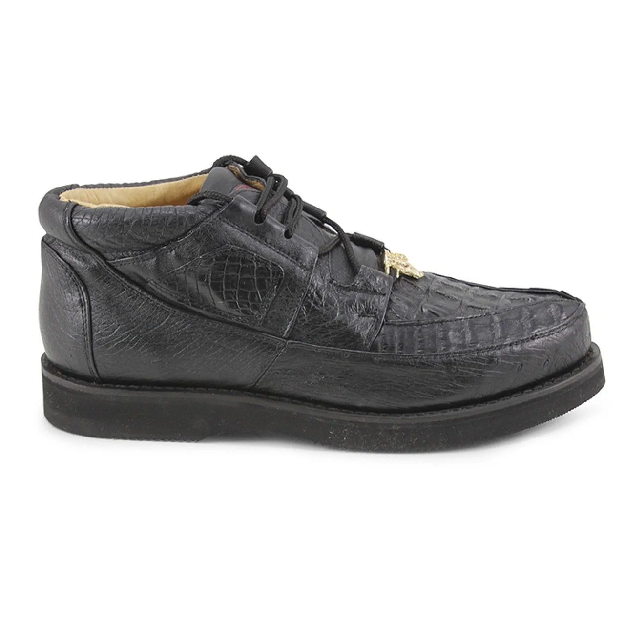 Los Altos Men's Black Caiman And Ostrich Skin Boots - Image 2