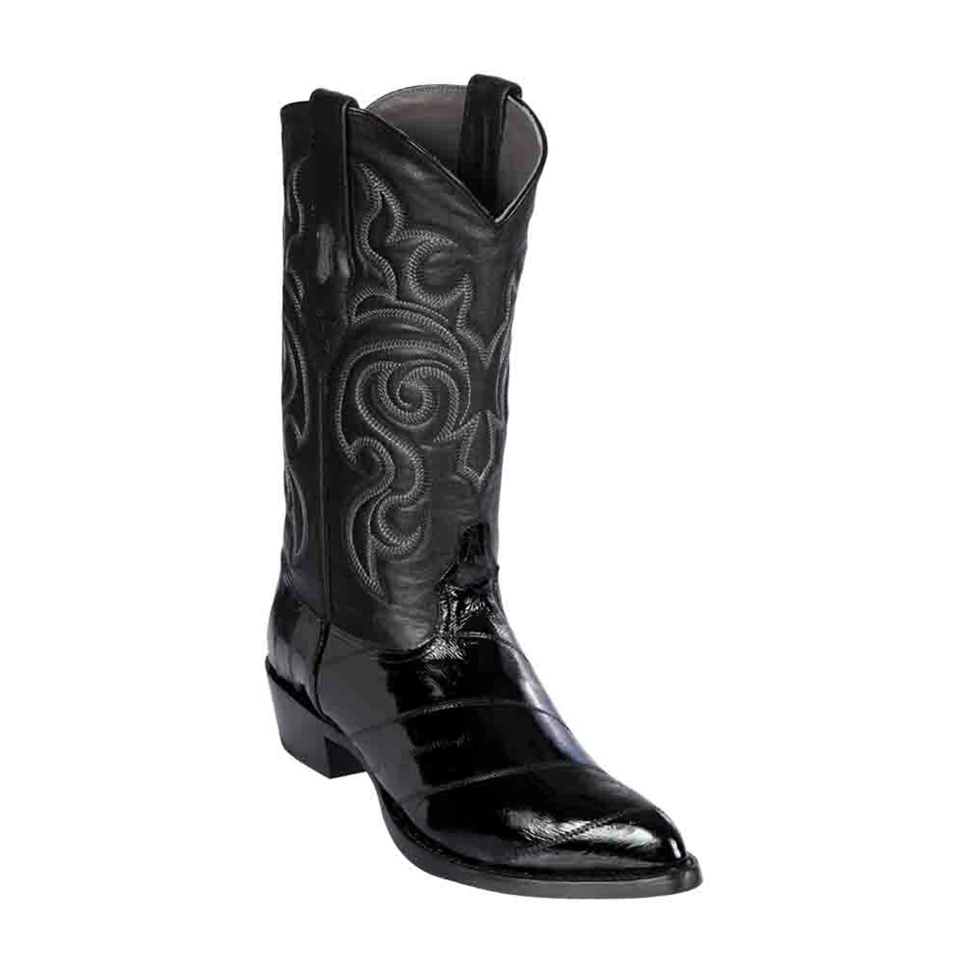 Los Altos Men's Black Eel Skin J Toe Boots - Image 2