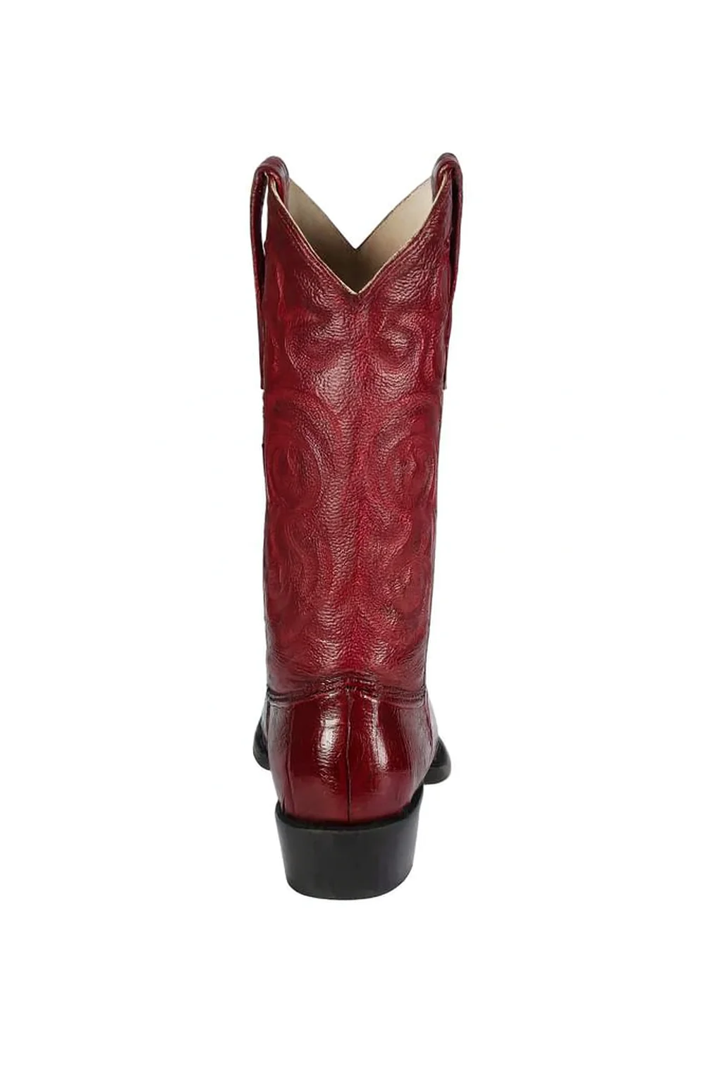 Los Altos Men's Burgundy Genuine Eel Skin J-Toe Boots - Image 3