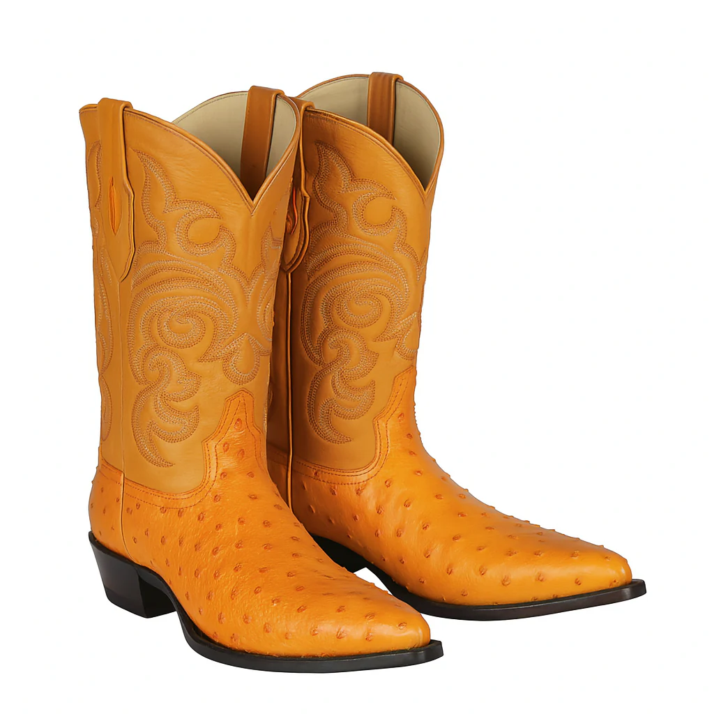 Los Altos Men's Buttercup Genuine Full Quill Ostrich Boots - Image 5