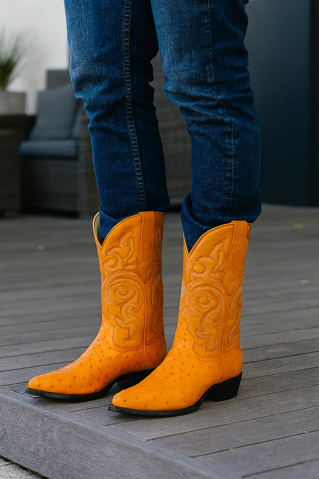 Los Altos Men's Buttercup Genuine Full Quill Ostrich Boots - Image 6