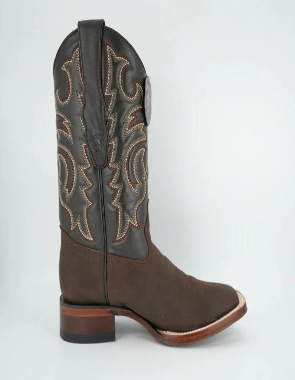 Los Altos Men's Crazy Brown Wide Square Toe Boot - Image 2