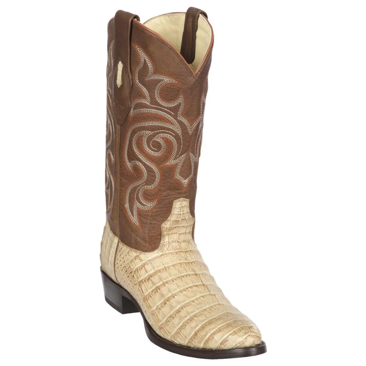 Los Altos Men's Honey Caiman Belly Round Toe Boot