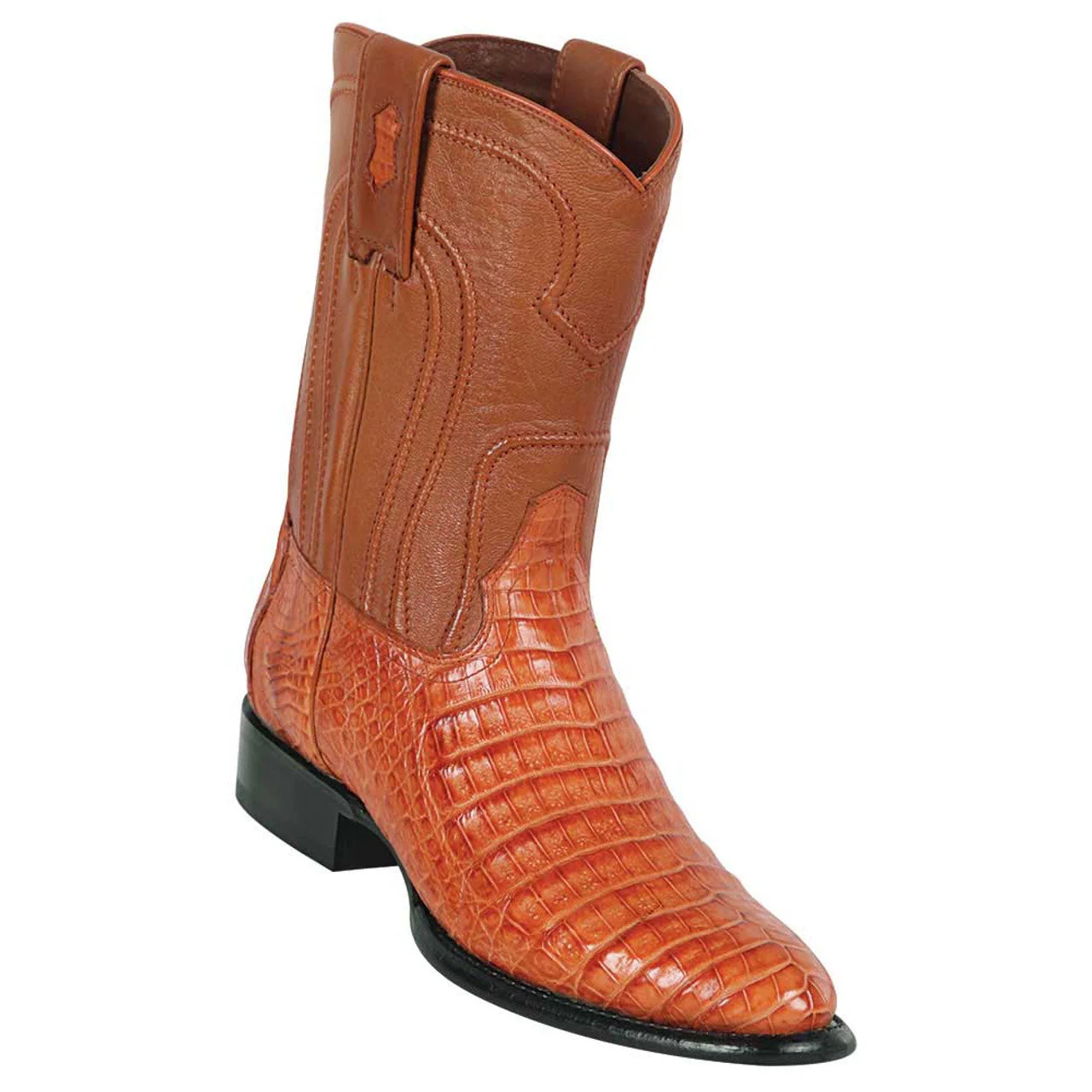 Los Altos Men's Caiman Belly Cognac Roper Toe Boots