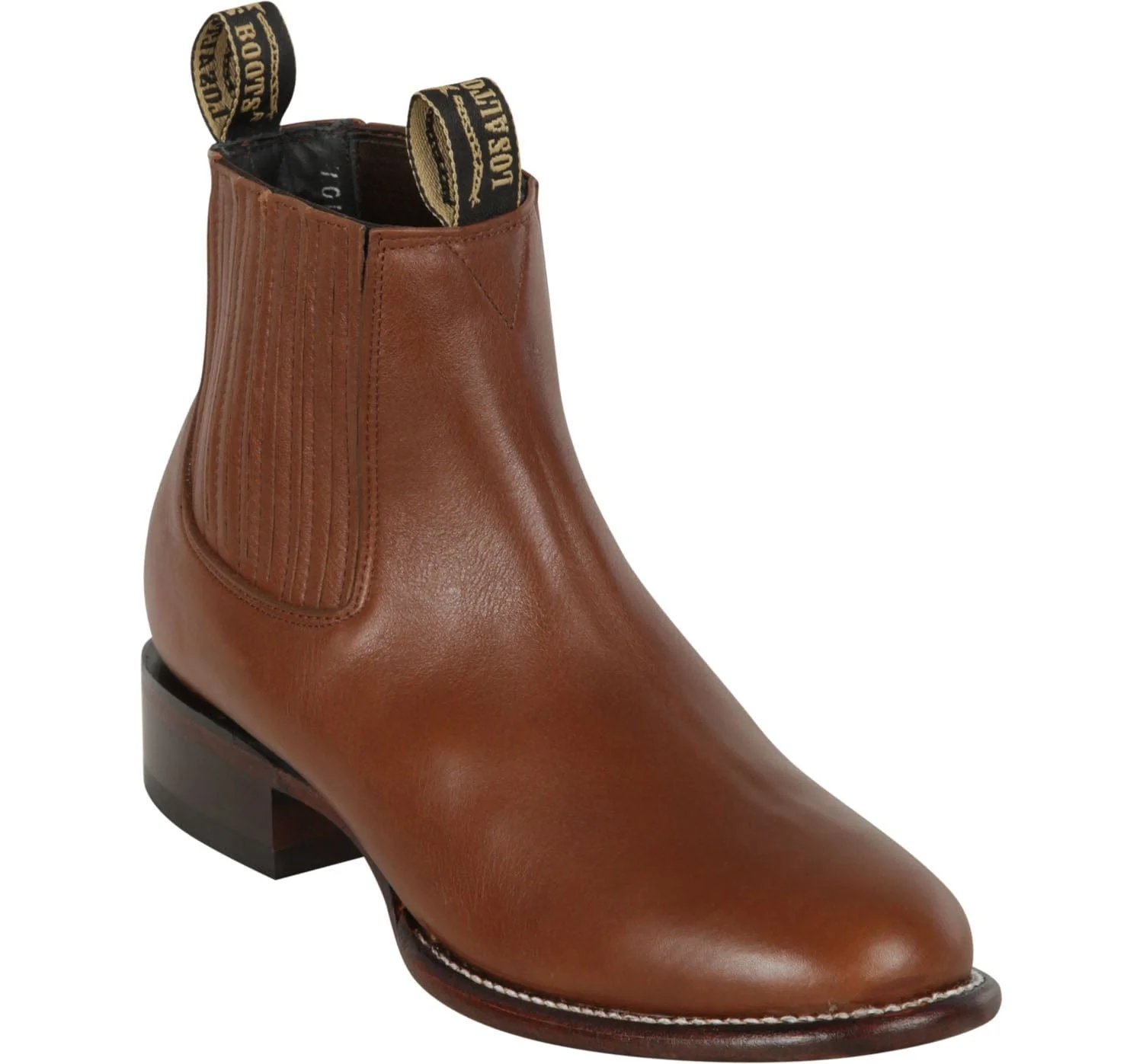 Los Altos Men's Round Toe Leather Short Boots Black LAB-50B21 - Image 2