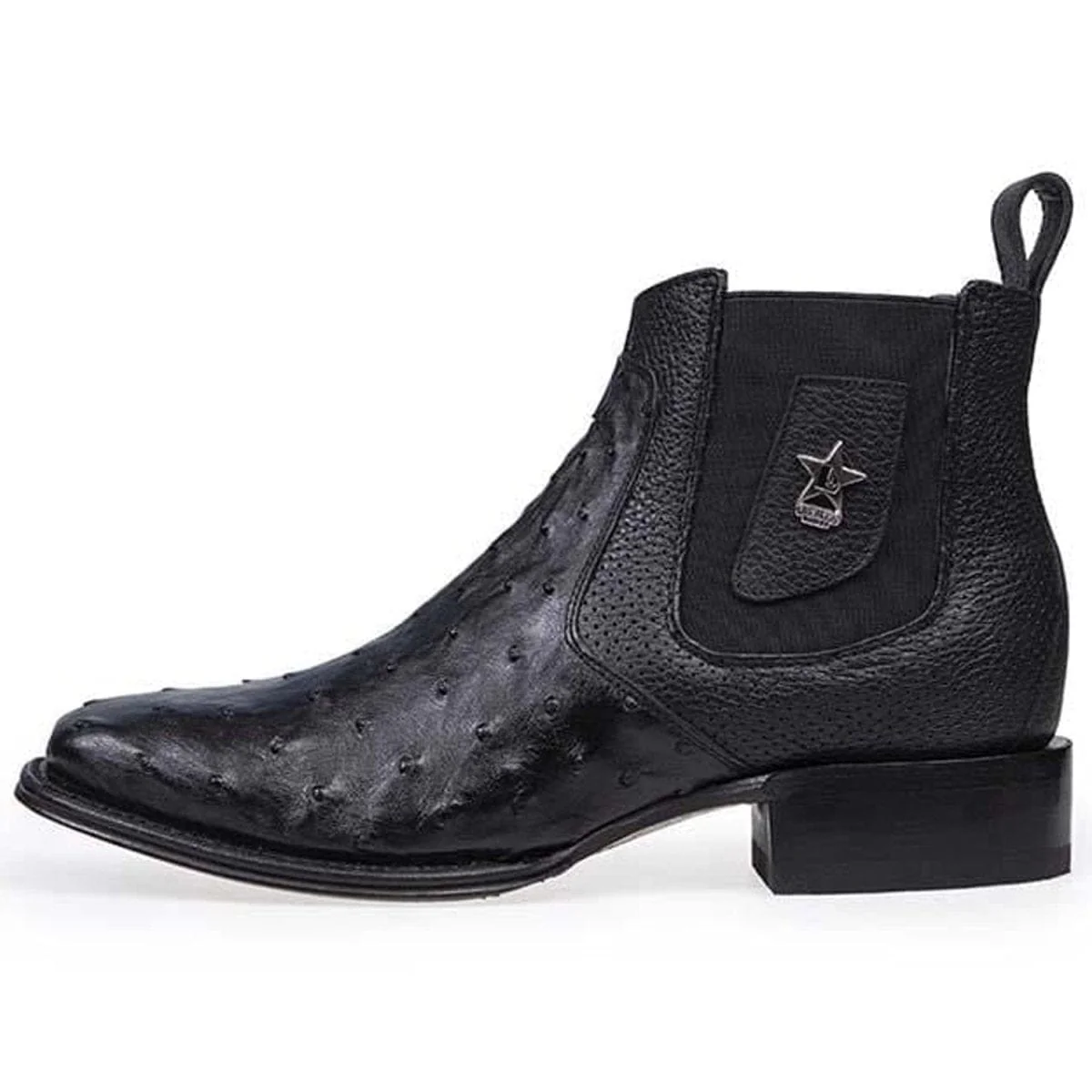 Los Altos Men's Square Toe Ostrich Short Boots LAB-82BV03 - Image 2