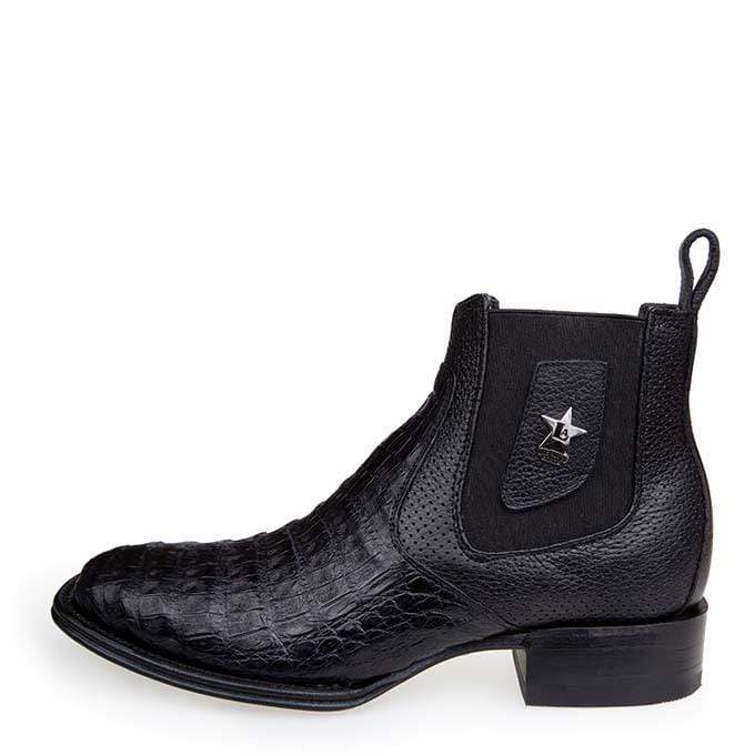 Los Altos Men's Wide Square Toe Caiman Belly Short Boots 82BV82 - Image 2