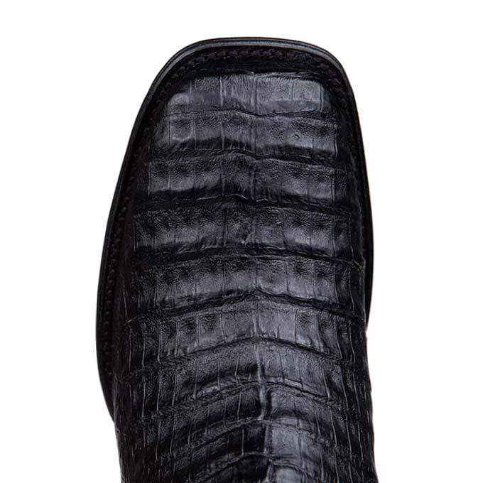 Los Altos Men's Wide Square Toe Caiman Belly Short Boots - Black 82BV8205 - Image 4