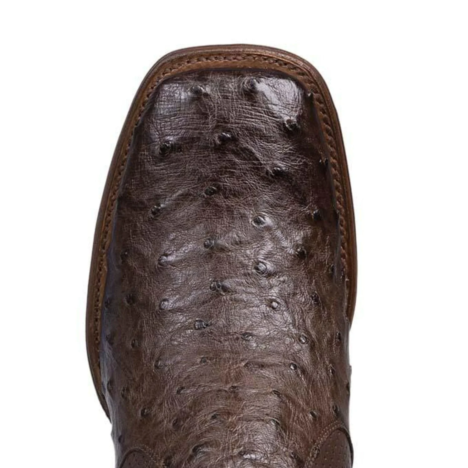 Los Altos Men's Wide Square Toe Ostrich Short Boots - Brown 82BV0359 - Image 3
