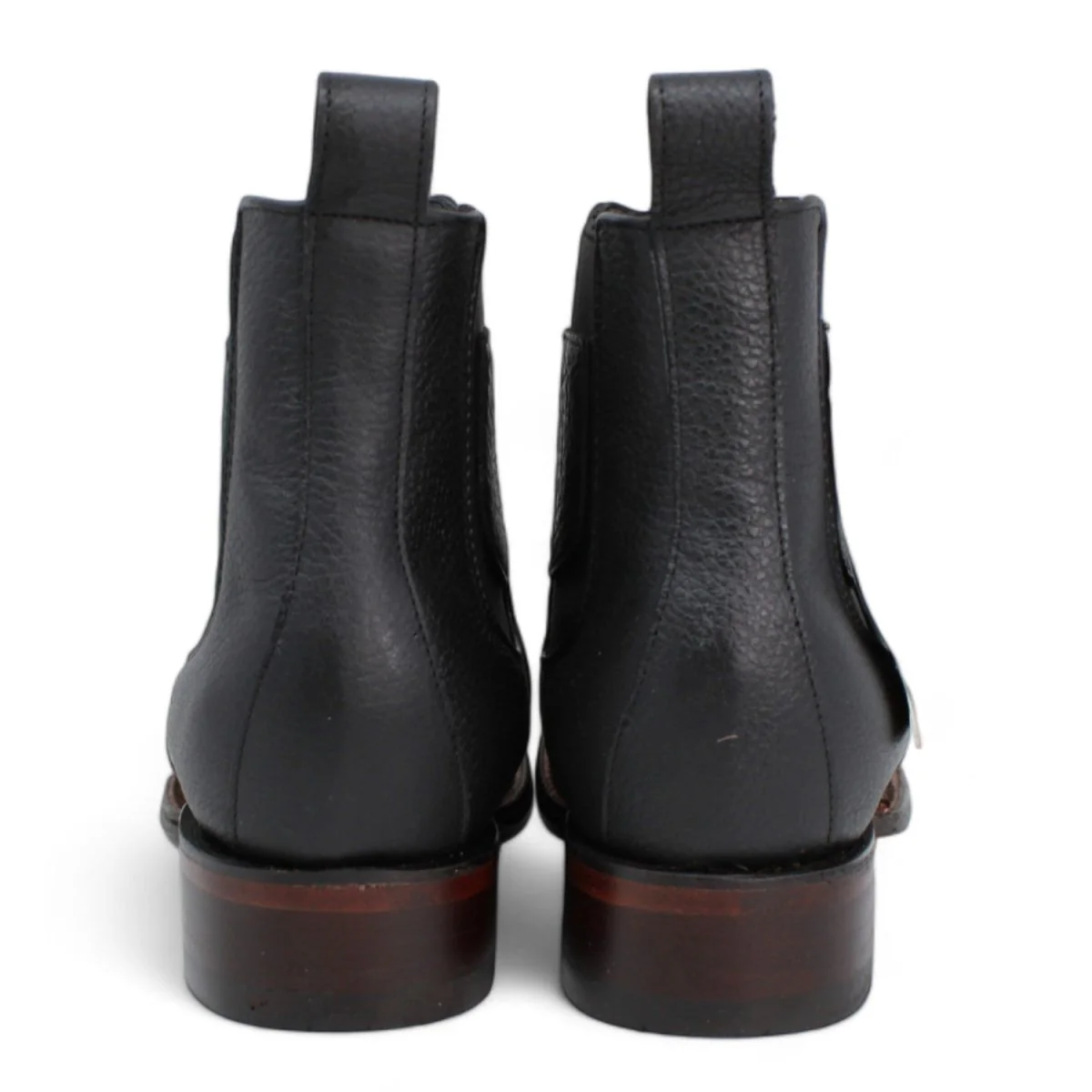 Los Altos Men's Wide Square Toe Suede Leather Short Boots - Black 82BV6305 - Image 5