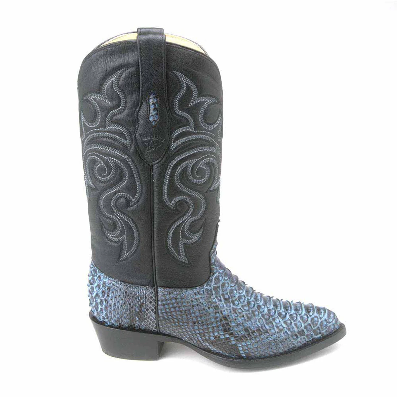 Los Altos Rustic Blue J-Toe Genuine Python Boots - Image 3