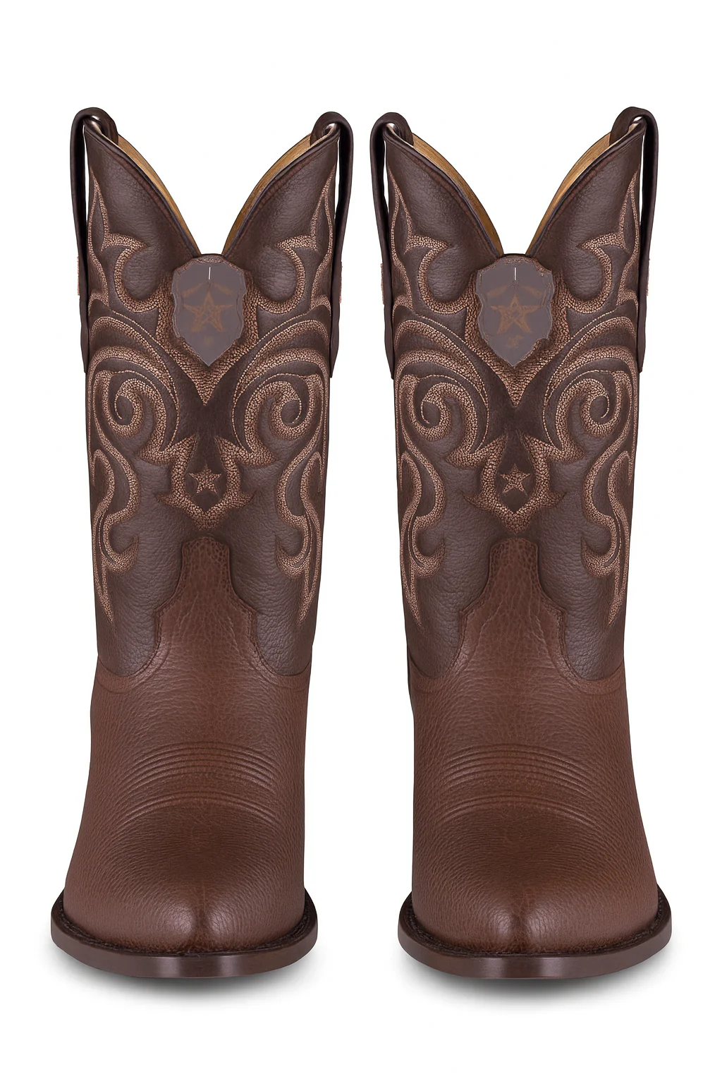 Brown Sharkskin Cowboy Boots J-Toe - Image 6