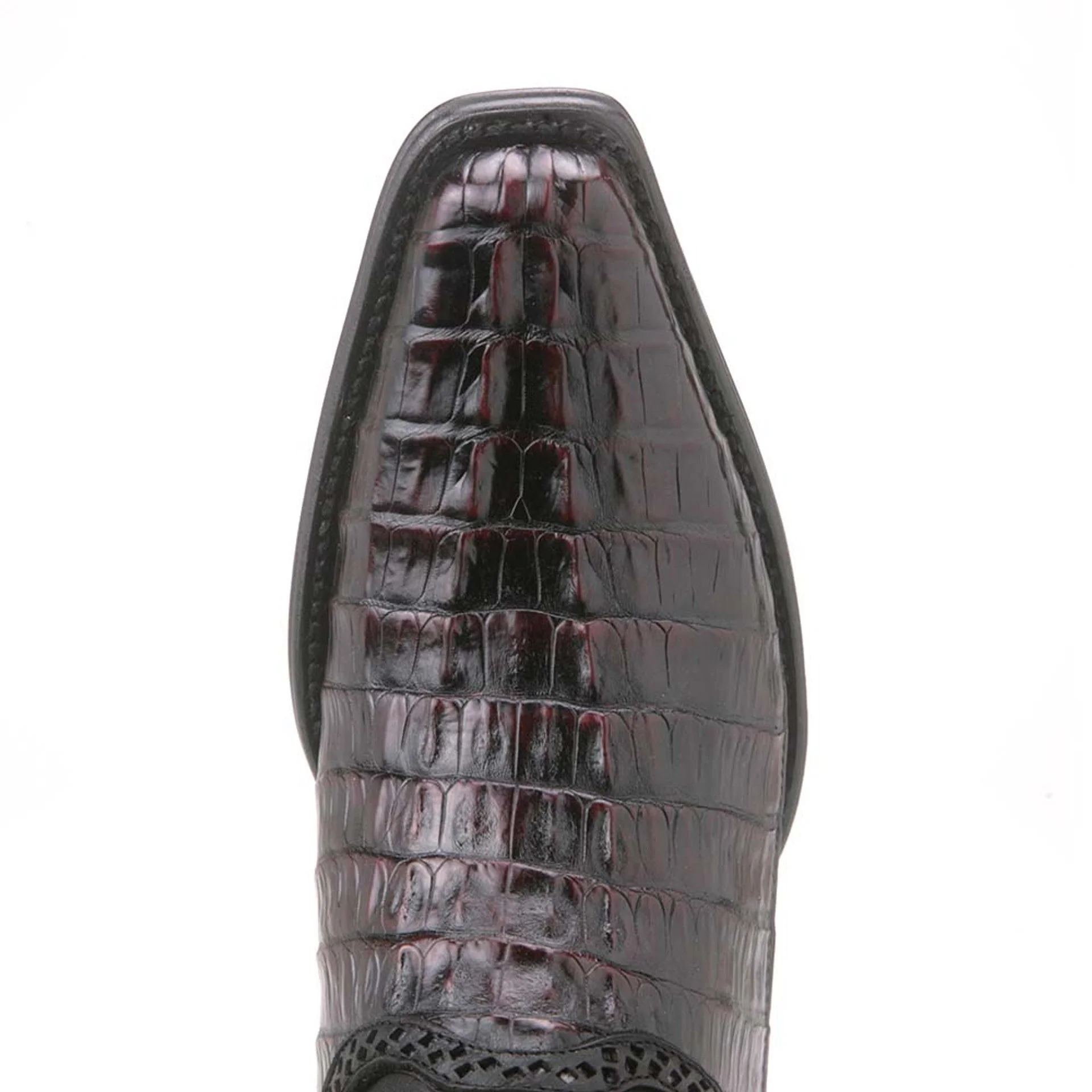 Los Altos Square Toe Men’s Brown Caiman Tail Low Shaft European Boots - Image 5