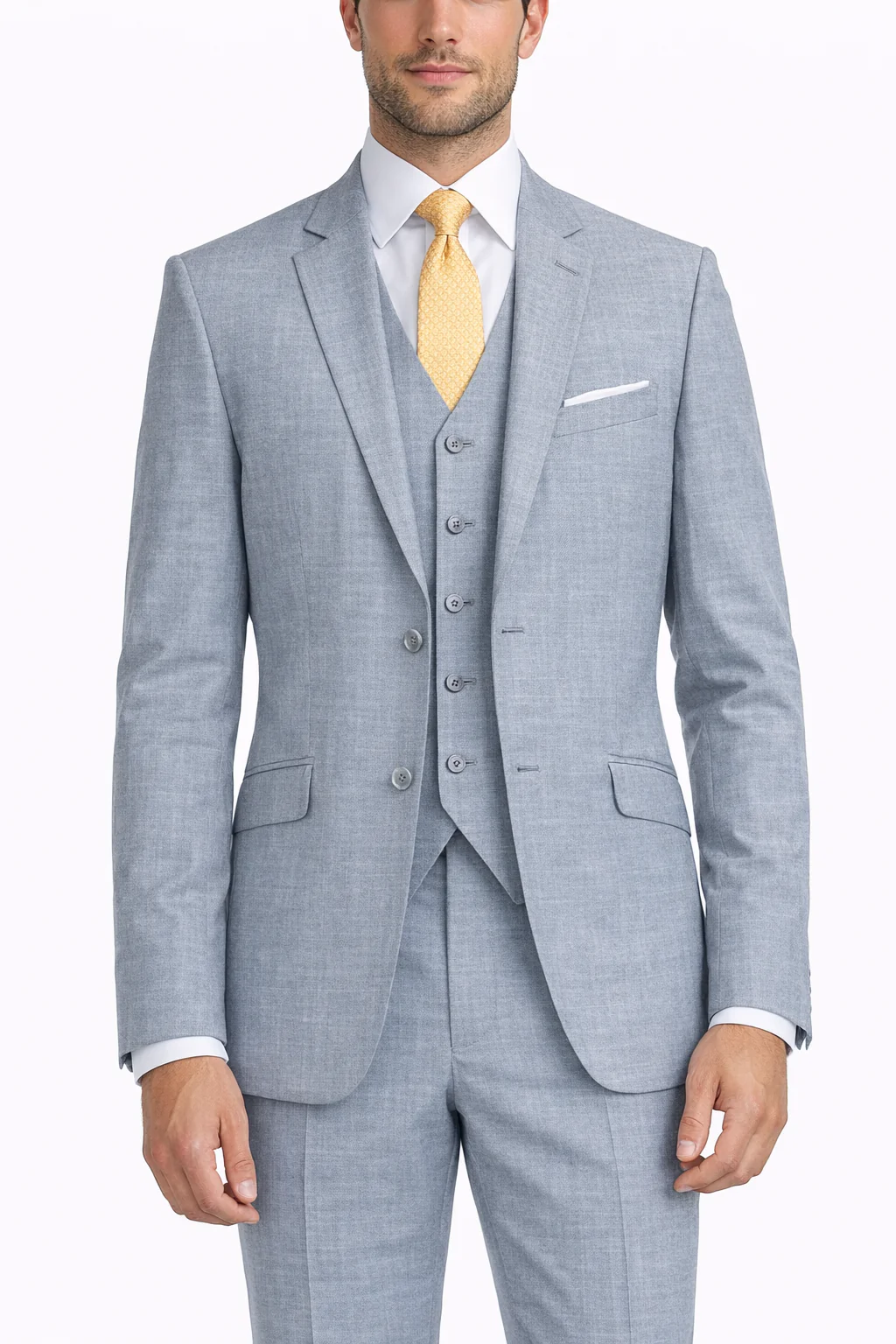 Tiglio Light Gray Suit for Men – Elegant Wedding and Business Formal Suit - Image 8