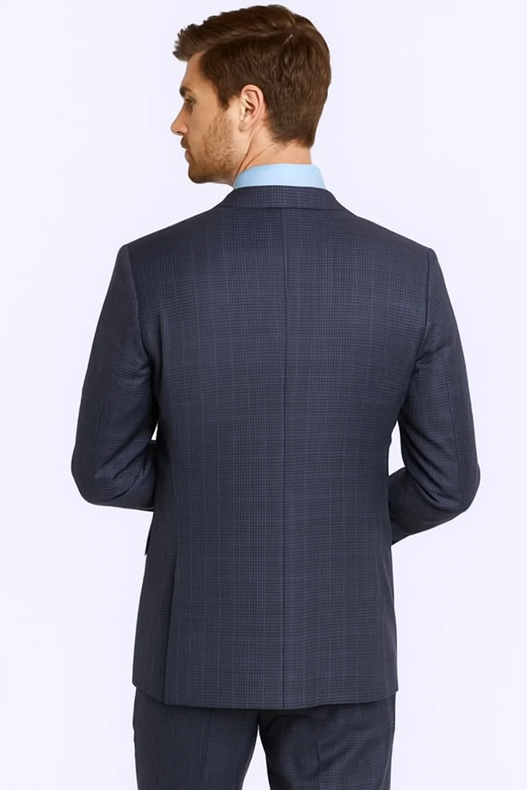Tiglio Suit Brand Men’s Suit-Blue Gray Check- High End Suits - High Quality Suits - Image 3