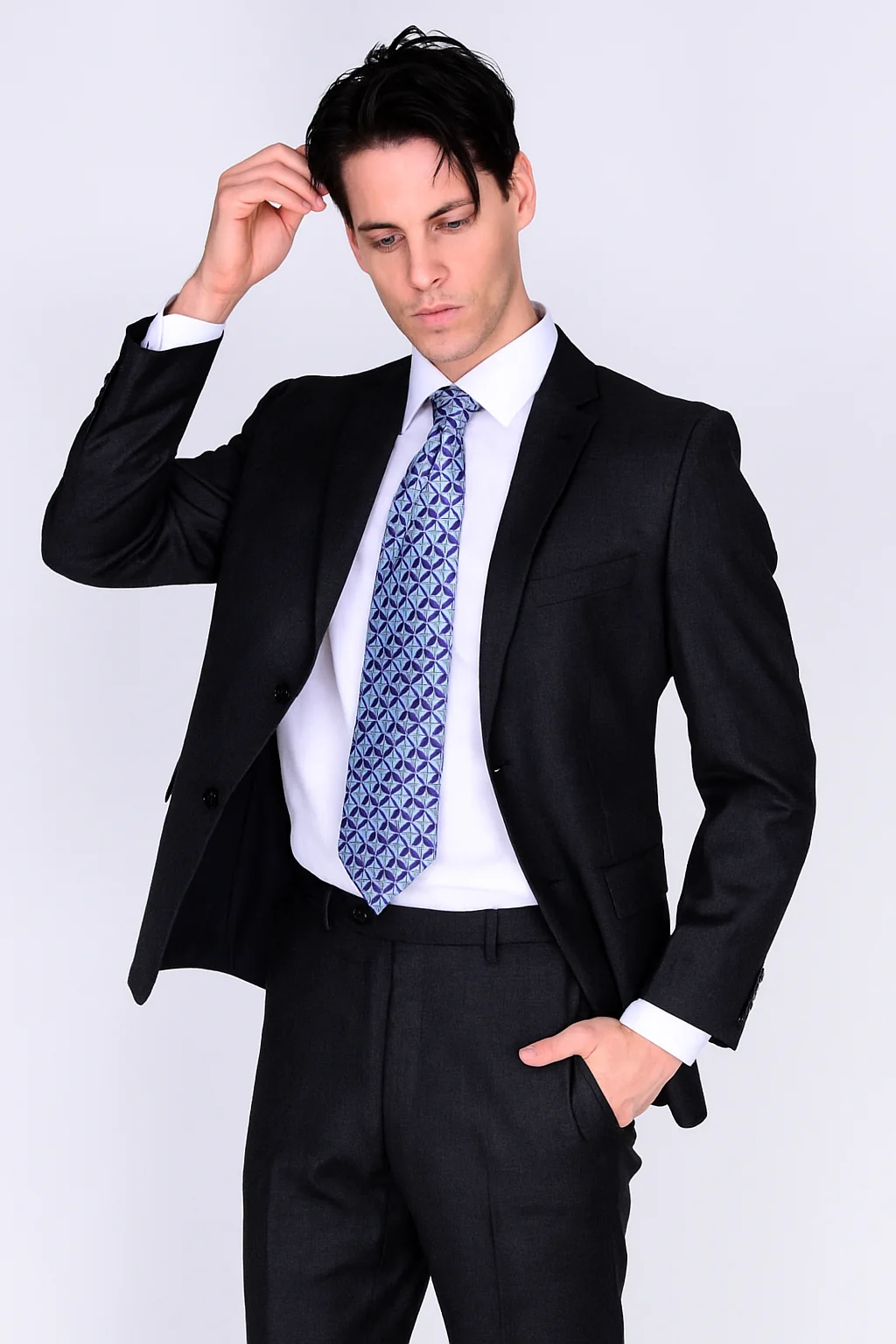 Tiglio Suit Brand Men’s Suit-Solid Gray- High End Suits - High Quality Suits - Image 3