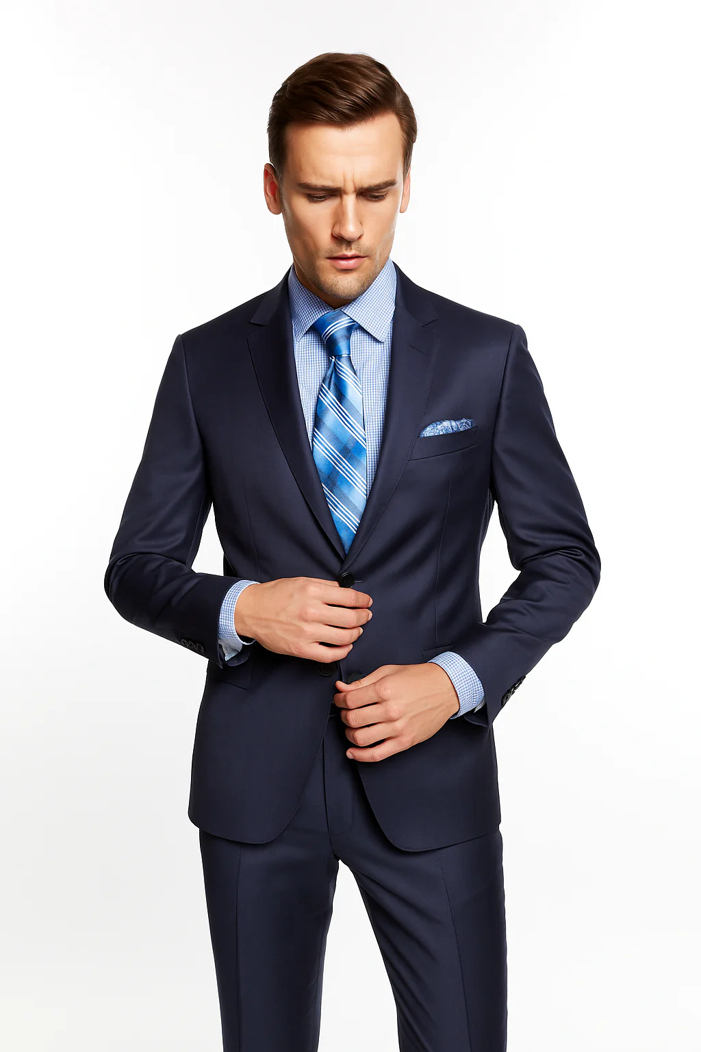 Tiglio Suit Brand Suit French Blue- High End Suits - High Quality Suits - Image 3