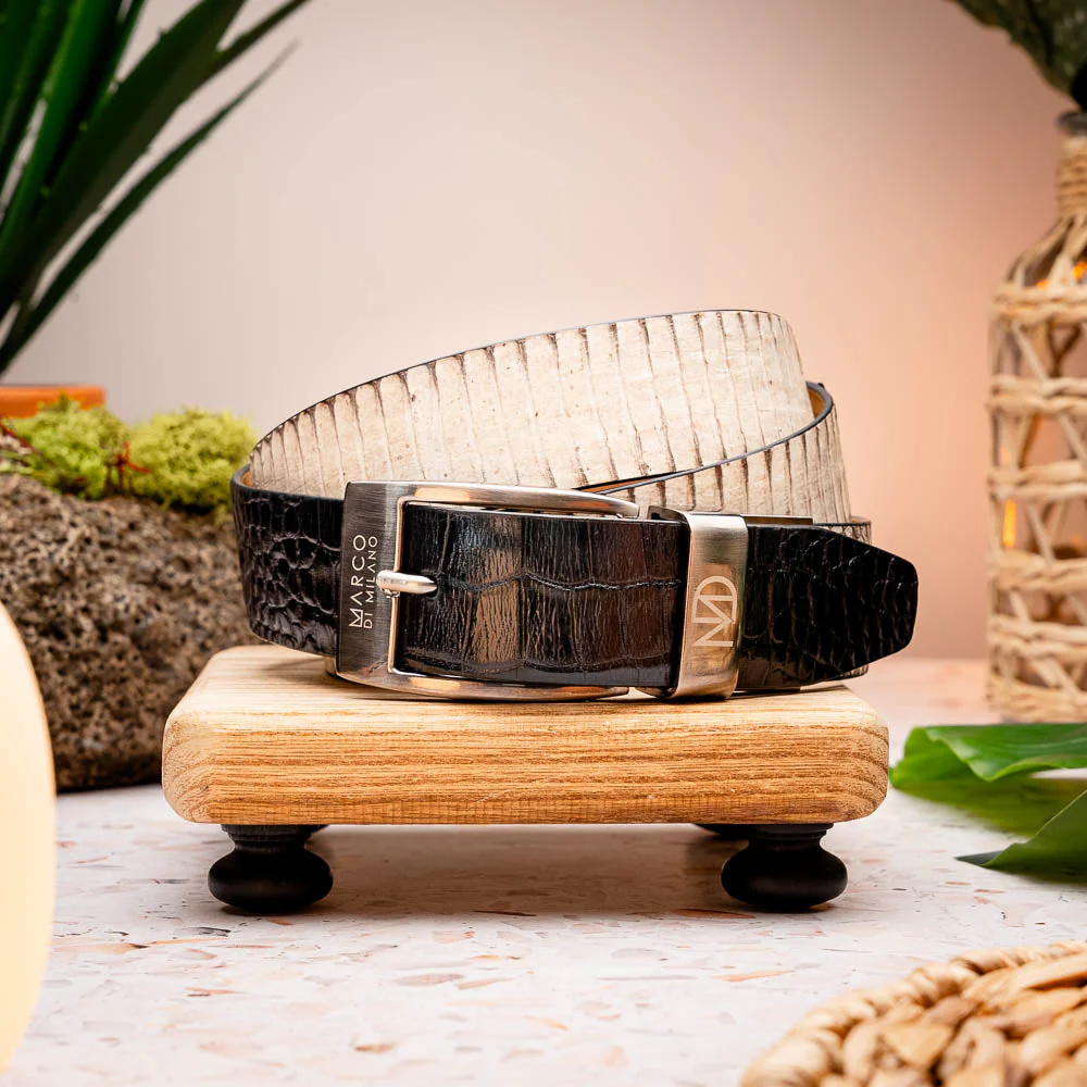 Marco Di Milano Moncalieri Belt Bone / Black - Image 2