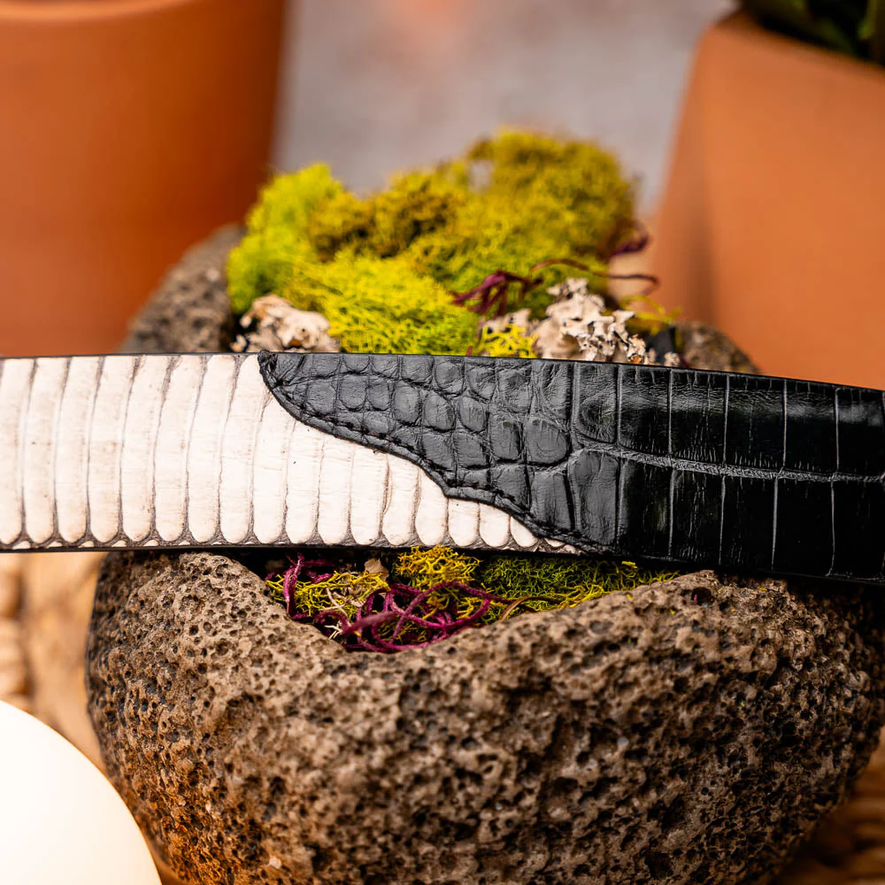 Marco Di Milano Moncalieri Belt Bone / Black - Image 3