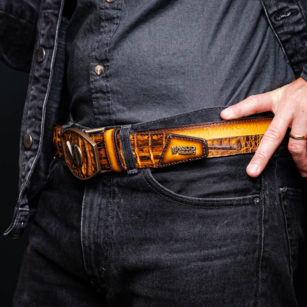 Marco Di Milano Texas Belt Mustard Brown - Image 10
