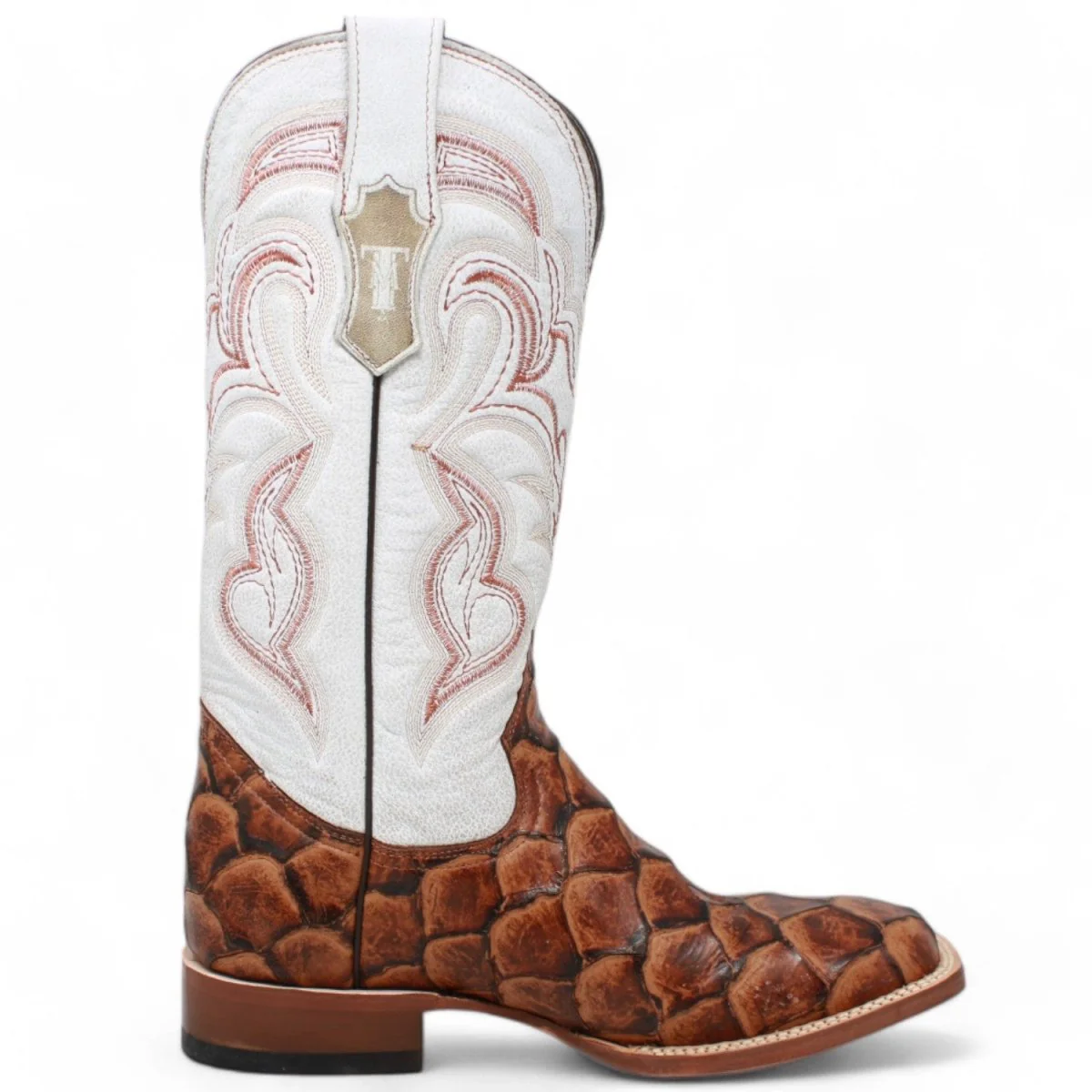 Mark Women's Pistol Print Monster Fish Square Toe Boots Cognac - Image 3