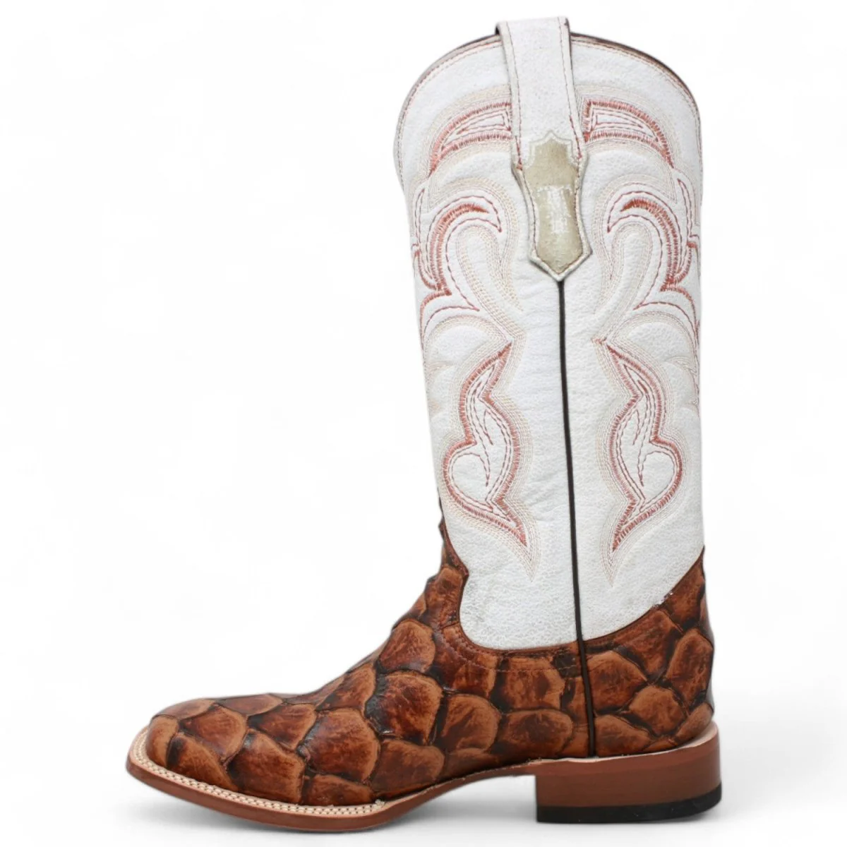 Mark Women's Pistol Print Monster Fish Square Toe Boots Cognac - Image 4