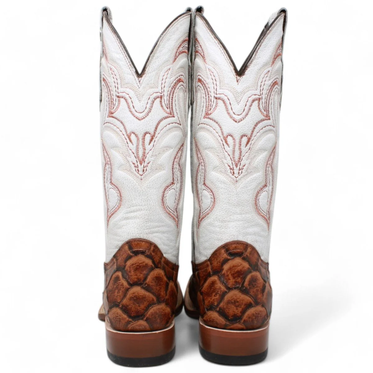 Mark Women's Pistol Print Monster Fish Square Toe Boots Cognac - Image 5