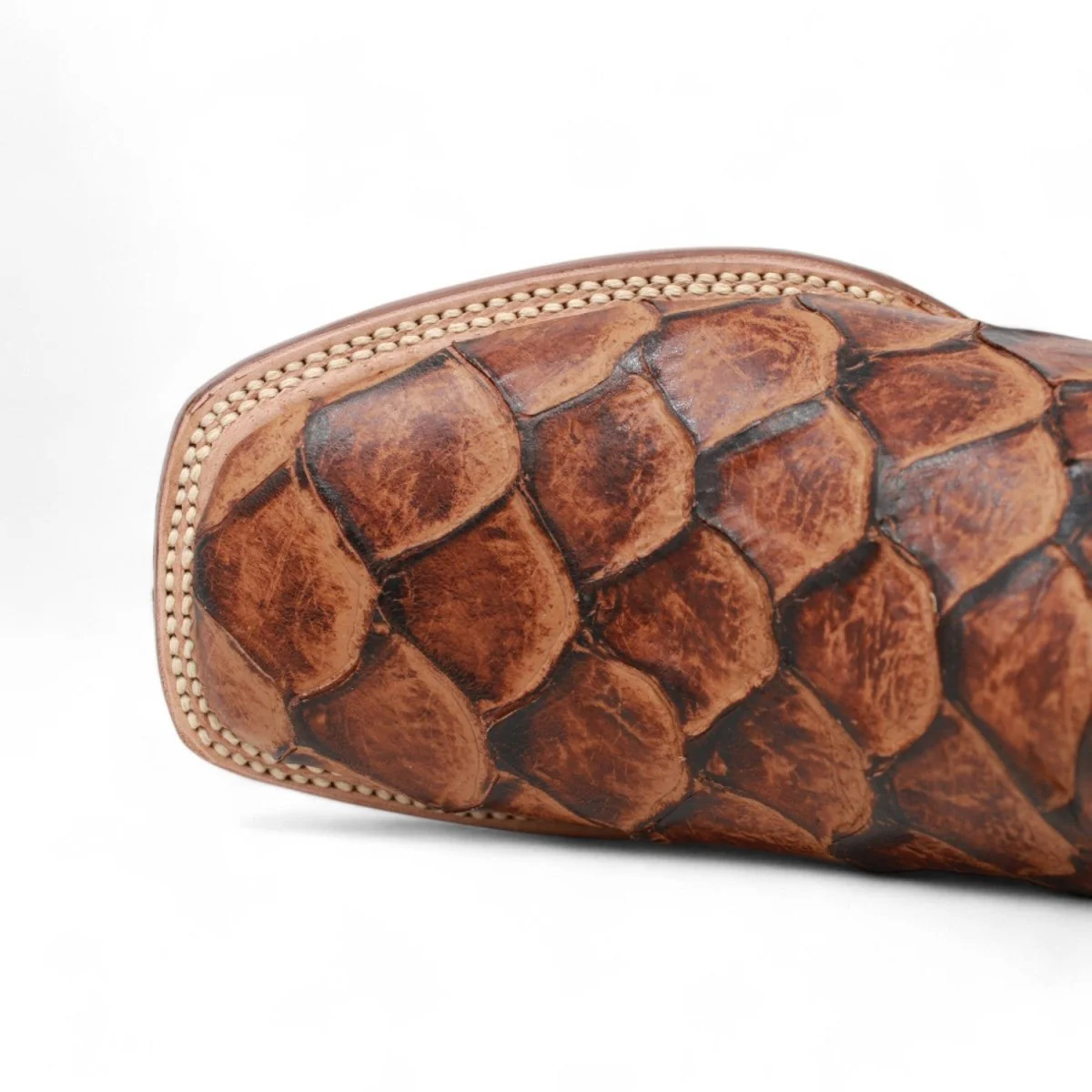 Mark Women's Pistol Print Monster Fish Square Toe Boots Cognac - Image 6