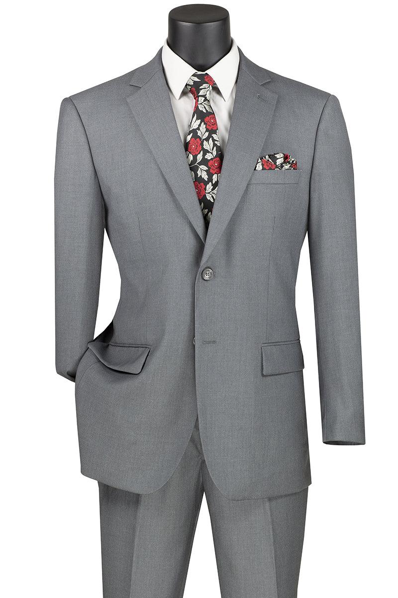 Medium Gray Regular Fit Two Piece Suit
