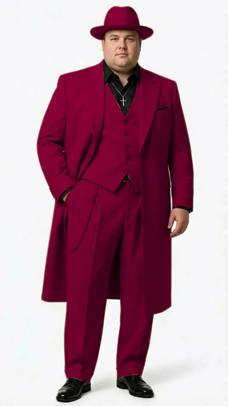 Men’s 1920s Red Zoot Suit – Long Mafia Gangster Three-Piece Vintage Outfit Zuit Pachuco Style - Image 15
