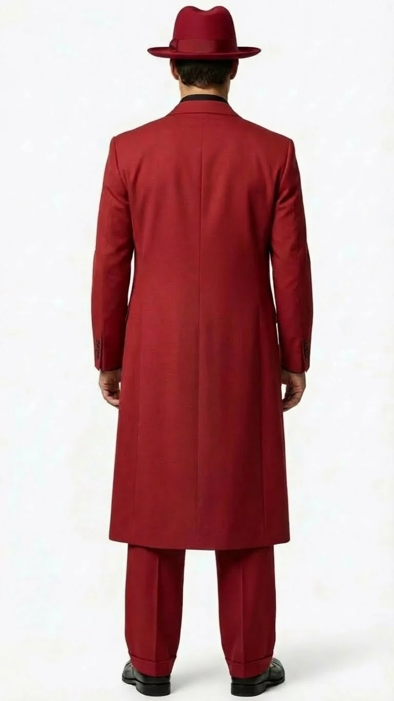 Men’s 1920s Red Zoot Suit – Long Mafia Gangster Three-Piece Vintage Outfit Zuit Pachuco Style - Image 2