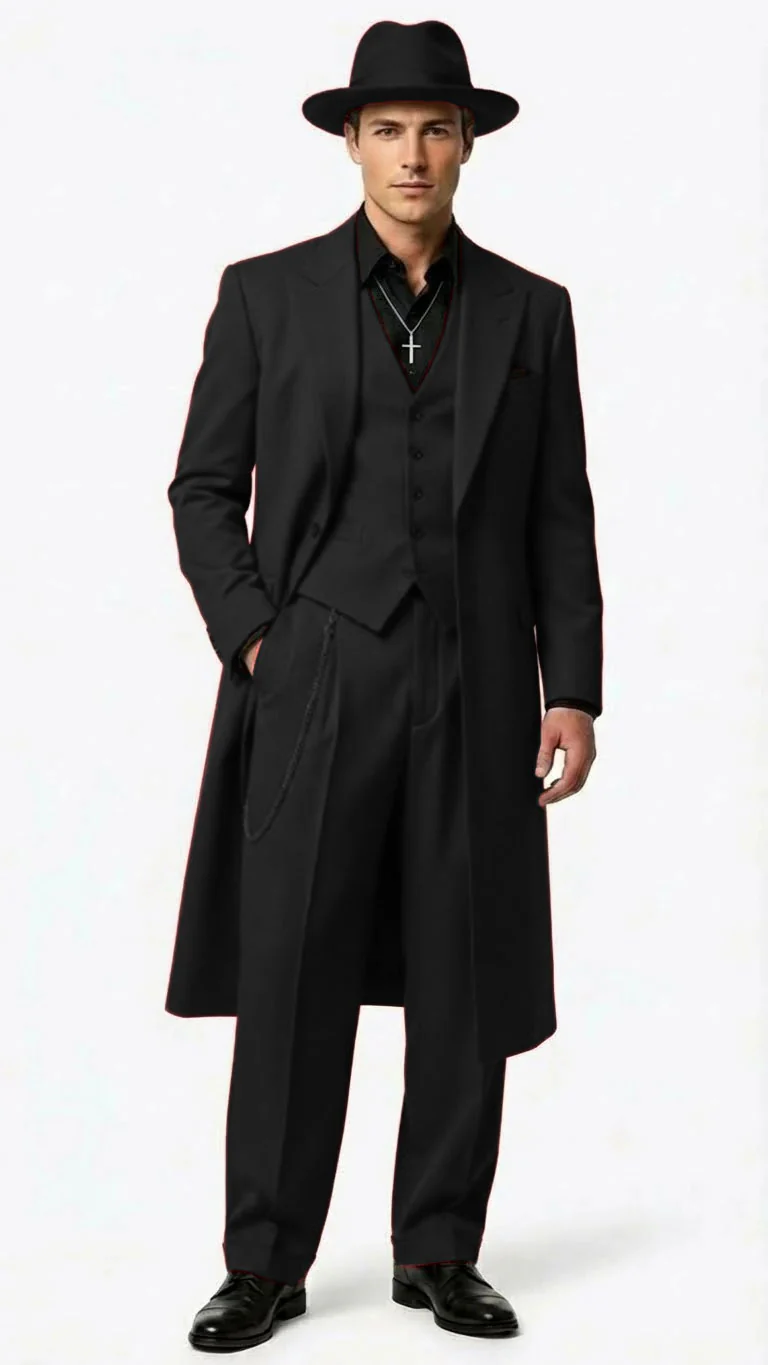 Men’s 1920s Red Zoot Suit – Long Mafia Gangster Three-Piece Vintage Outfit Zuit Pachuco Style - Image 20