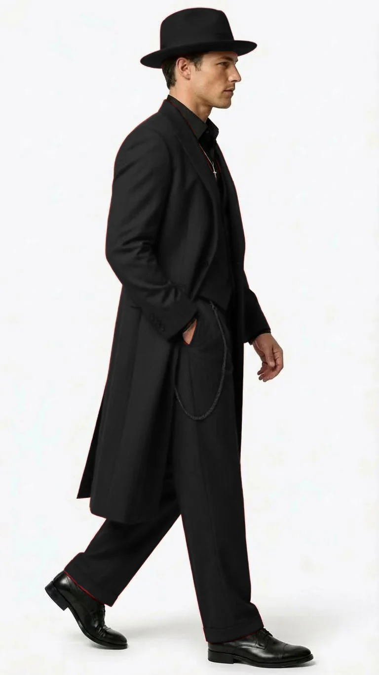 Men’s 1920s Red Zoot Suit – Long Mafia Gangster Three-Piece Vintage Outfit Zuit Pachuco Style - Image 21