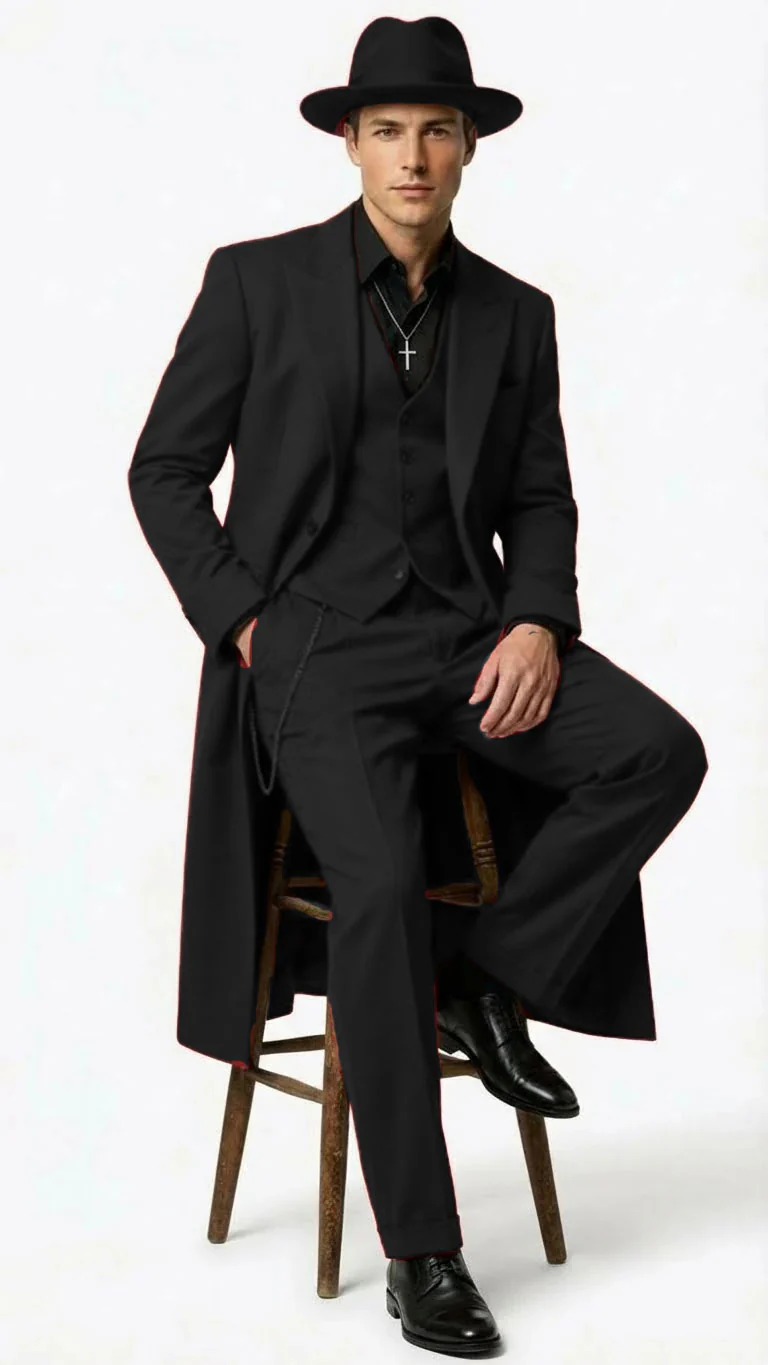 Men’s 1920s Red Zoot Suit – Long Mafia Gangster Three-Piece Vintage Outfit Zuit Pachuco Style - Image 23
