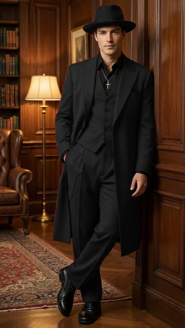Men’s 1920s Red Zoot Suit – Long Mafia Gangster Three-Piece Vintage Outfit Zuit Pachuco Style - Image 24
