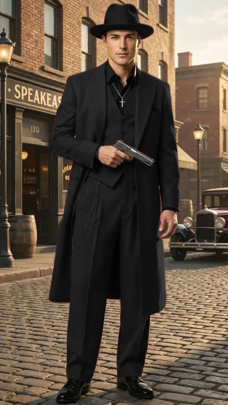 Men’s 1920s Red Zoot Suit – Long Mafia Gangster Three-Piece Vintage Outfit Zuit Pachuco Style - Image 25