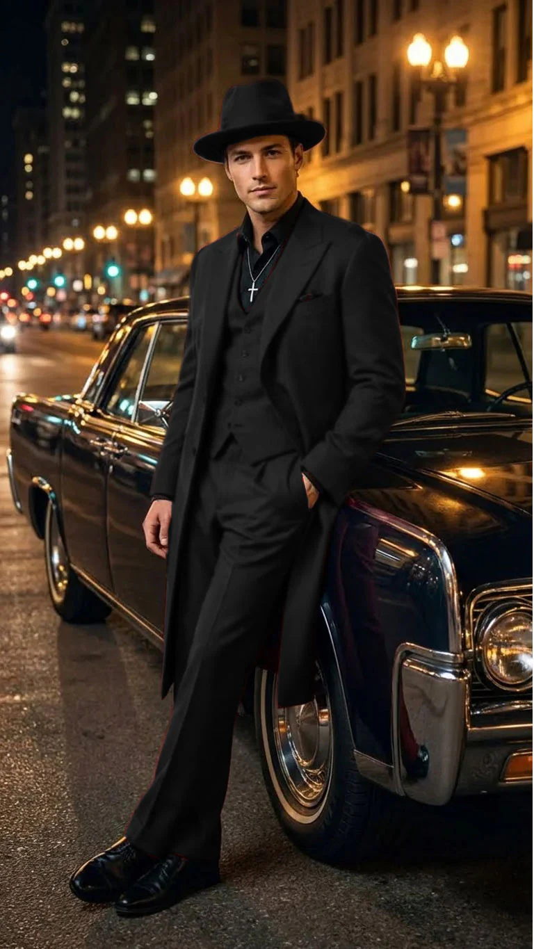Men’s 1920s Red Zoot Suit – Long Mafia Gangster Three-Piece Vintage Outfit Zuit Pachuco Style - Image 29